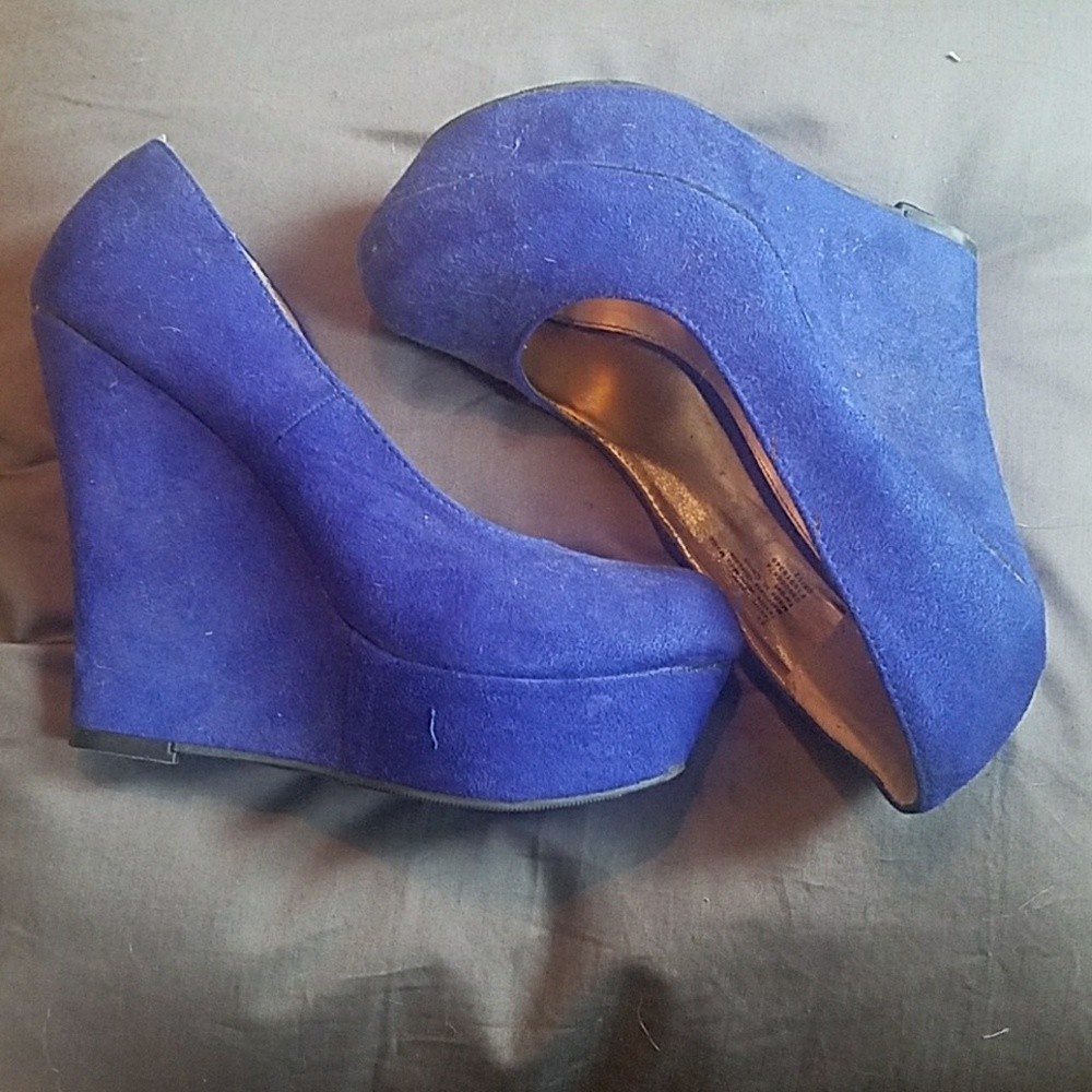 Royal Blue Wedges