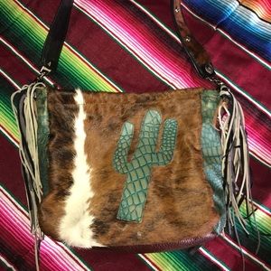 Handmade cowhide purse *cactus*