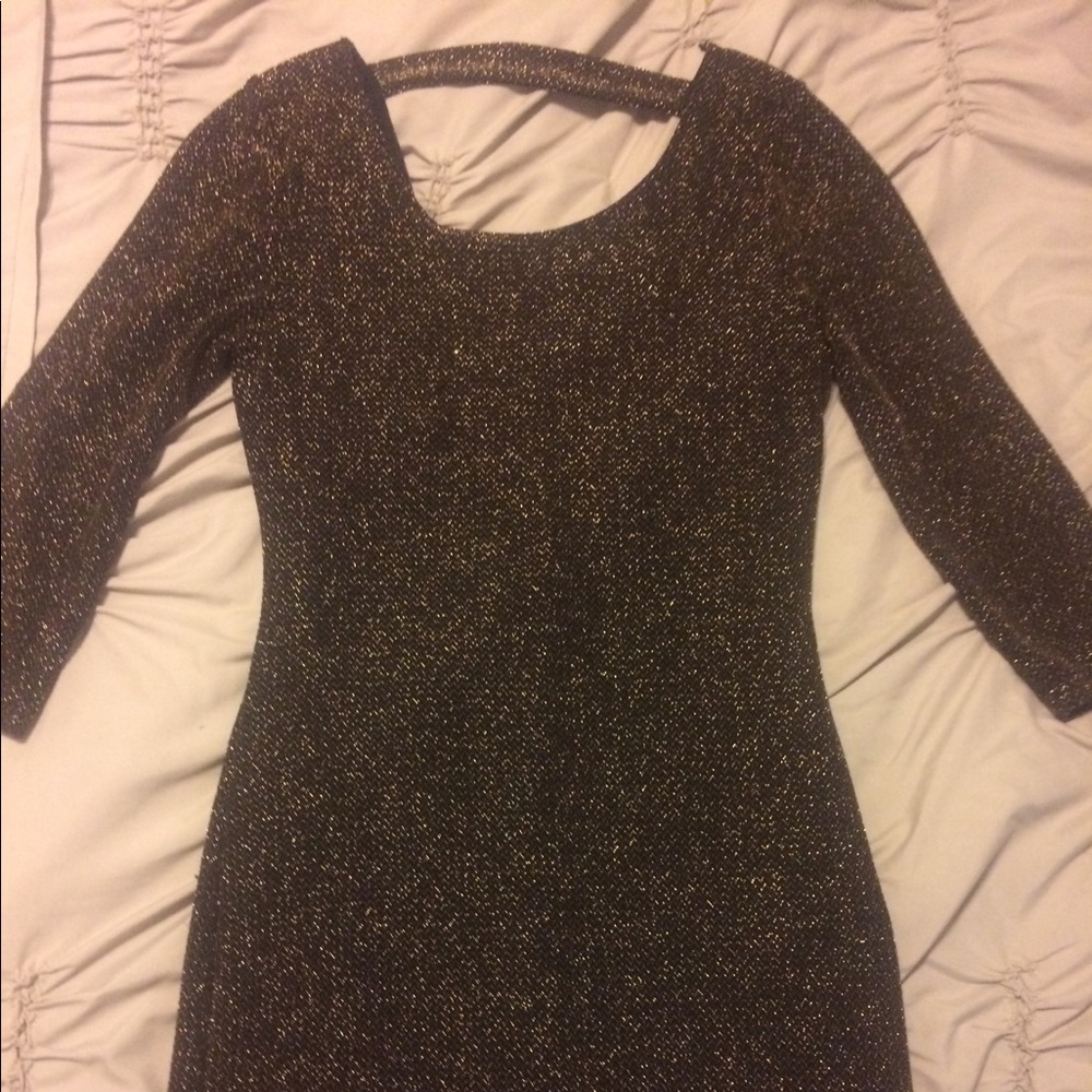 Bronze sparkle mini dress