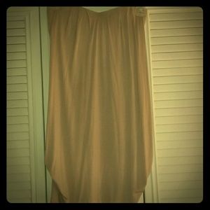 Tan strapless mini dress