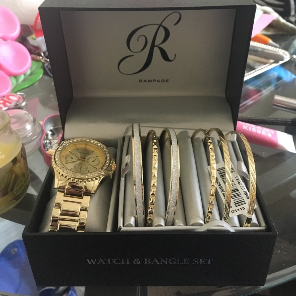 Rampage watch & bangle set