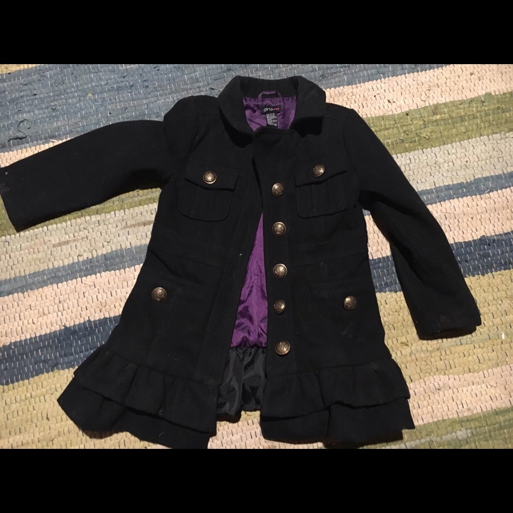 Girls size 5/6 black pea coat