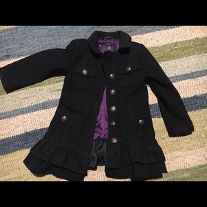 Girls size 5/6 black pea coat