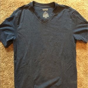 Men's express heathered blue v-neck tee