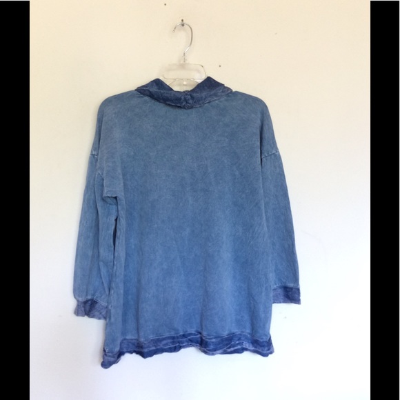 Chambray Cowl Neck Pullover - Picture 3 of 3