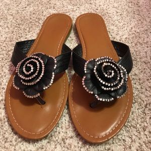Black flip flops