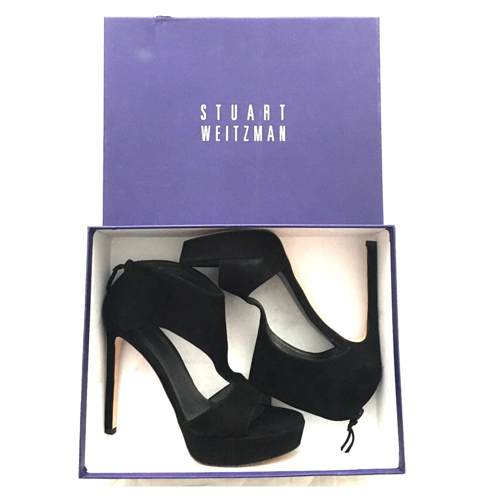 Stuart Weitzman HotStuff Black Suede Platforms
