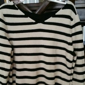 LOFT navy/cream sweater, Medium