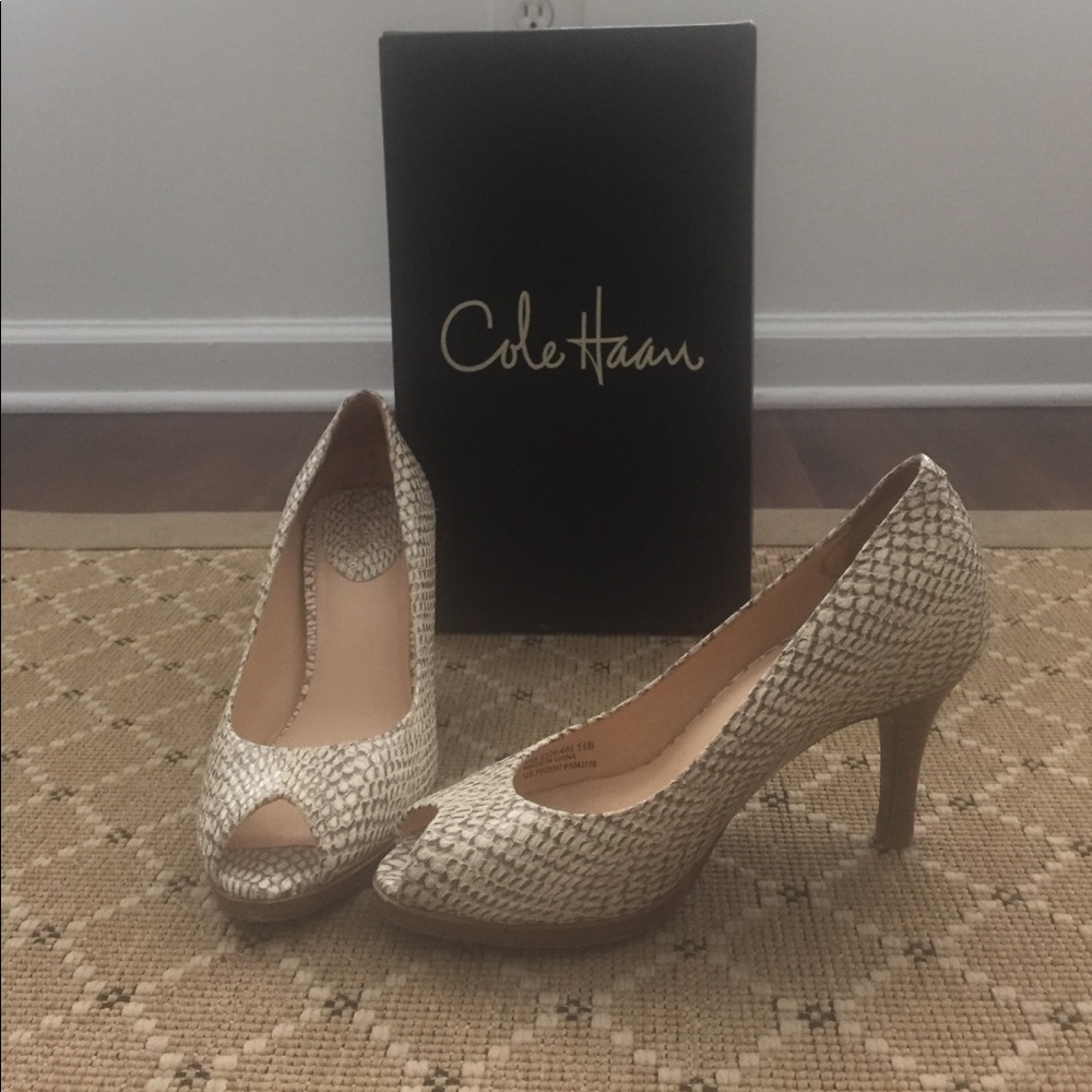 Cole Haan Snake Skin peep toe Heel