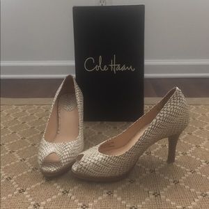 Cole Haan Snake Skin peep toe Heel