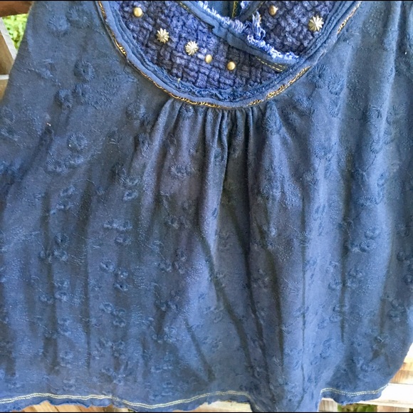 Free People navy open back flowy tank - Picture 5 of 5