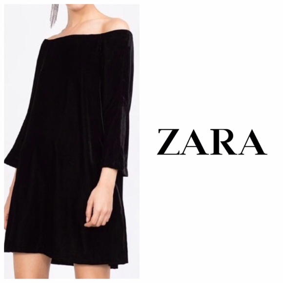 Zara Dresses & Skirts - Zara Off The Shoulder Velvet Dress