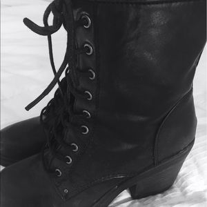 Black combat boots