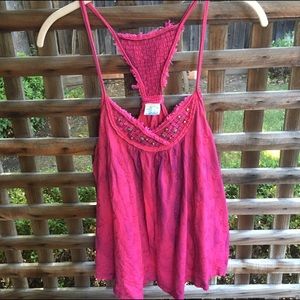 Free People pink open back flowy tank