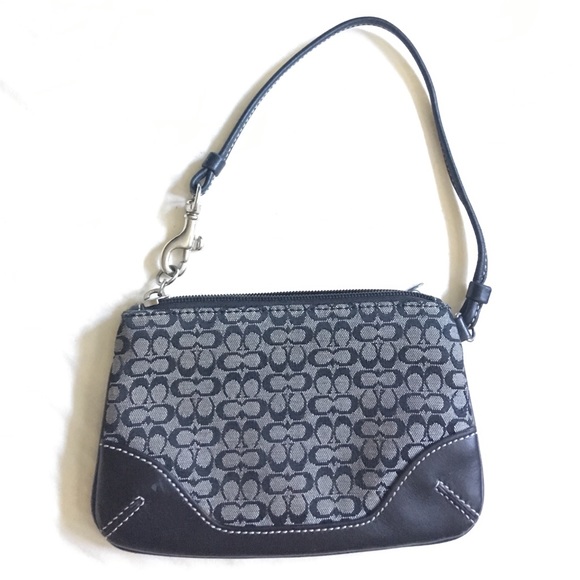 Coach Handbags - Coach black and gray wristlet coin purse