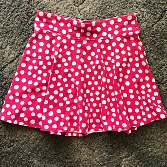 Girls Sz 10 Pink Polka Dot Skater Skirt - Picture 1 of 2