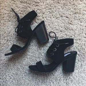 Brand New Steve Madden Black Strap Heel