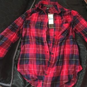 Brand new never worn red and blue flannel