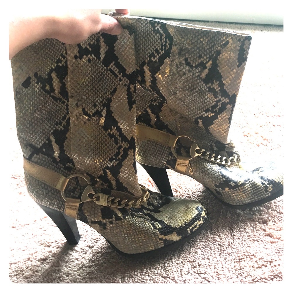 Michael Kors Gold Leather Boots