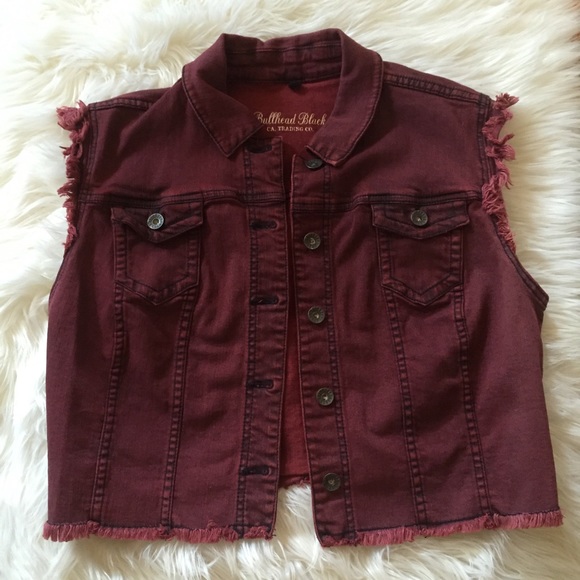 Bullhead Jackets & Blazers - Bullhead Maroon Jean Vest