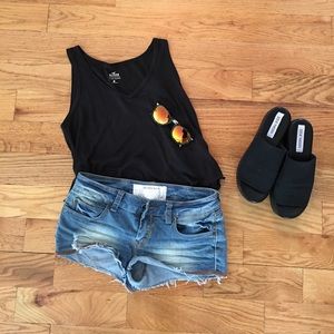Light Wash Denim Cutoff Shorts