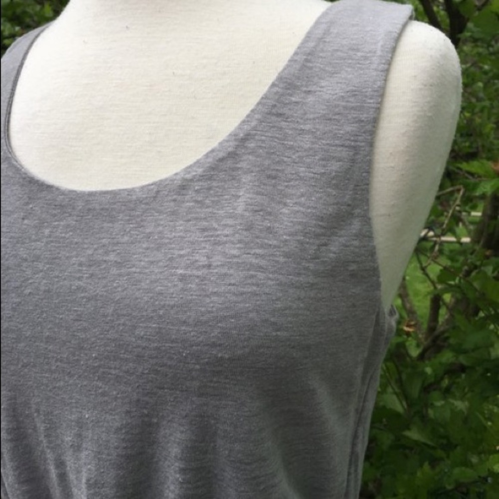 Cynthia Rowley Grey Linen Drawstring Pockets Racer - Picture 4 of 8