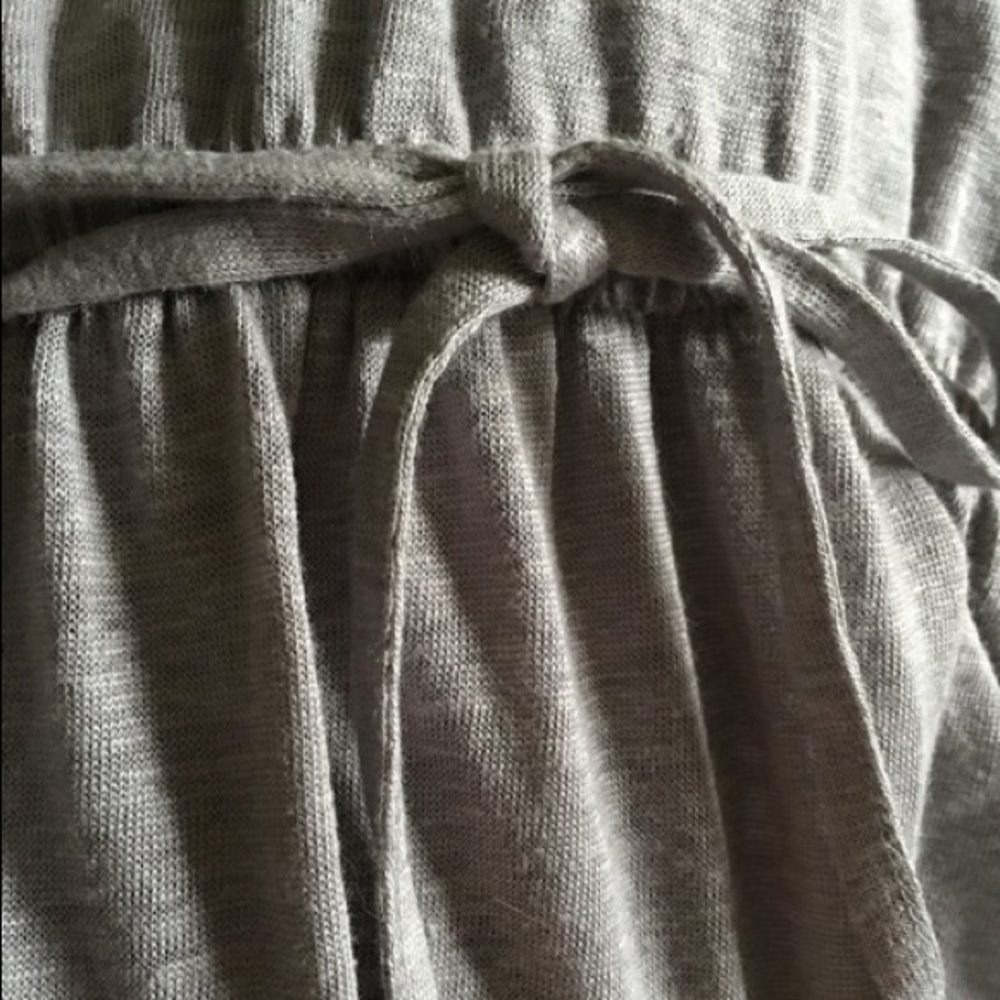 Cynthia Rowley Grey Linen Drawstring Pockets Racer - Picture 6 of 8