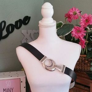 Chicos Belt Leather Black ML 43 inches