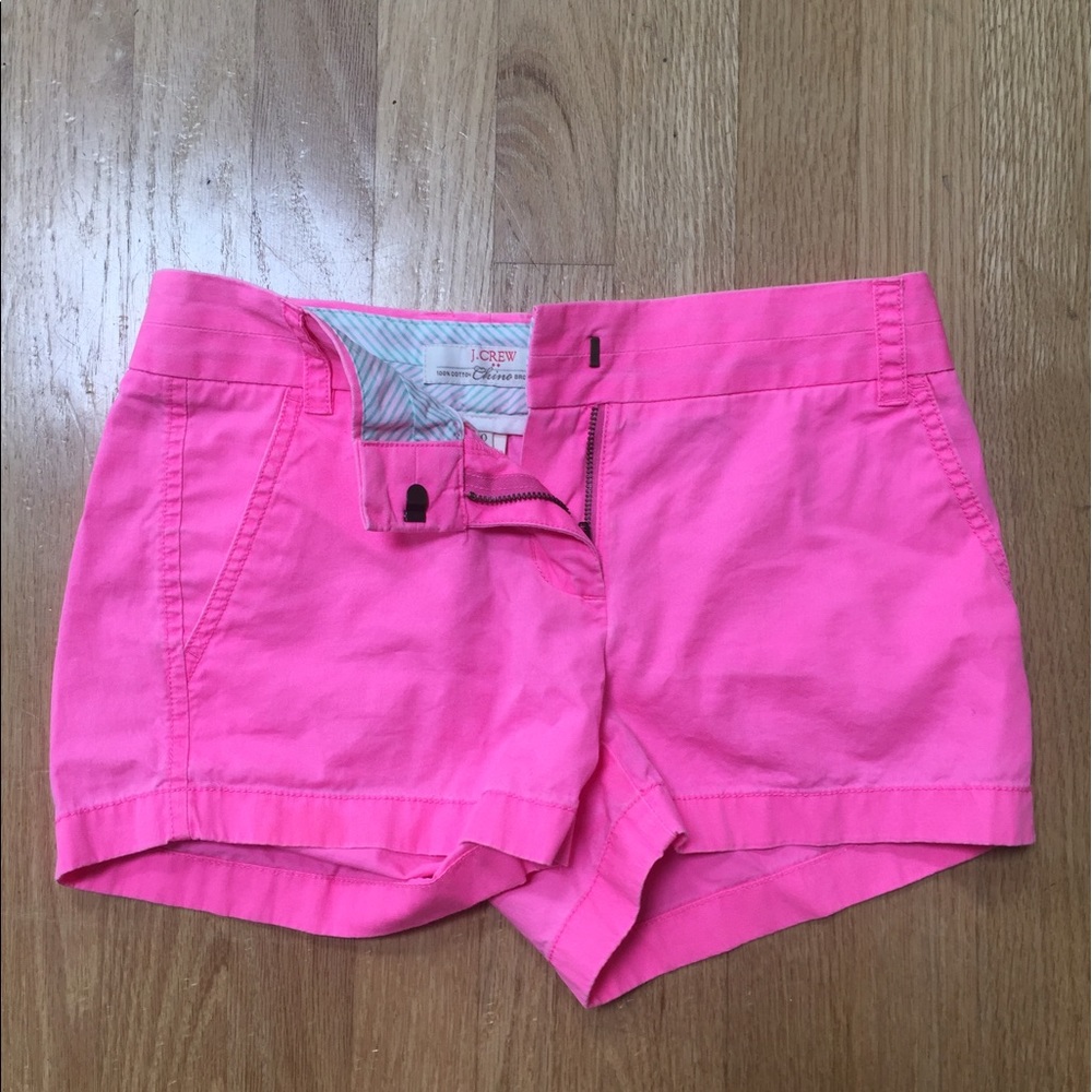 Pink J. Crew Chino Shorts