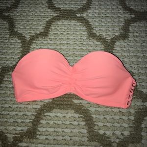 orange strapless bikini top