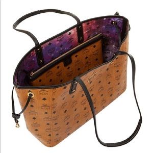 Authentic MCM Reversible Tote in Galaxy with Pouch