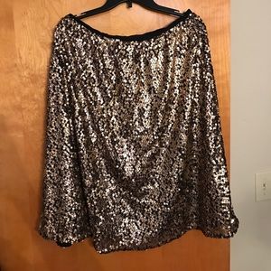 Gold sequined skirt