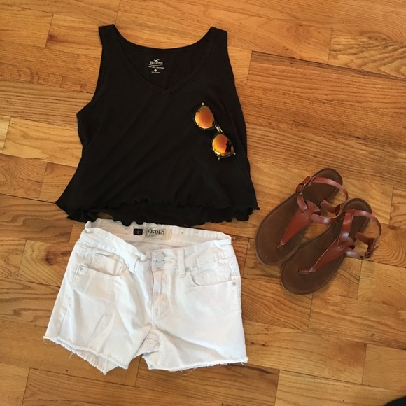 White Denim Vigold Cutoff Shorts - Picture 1 of 4