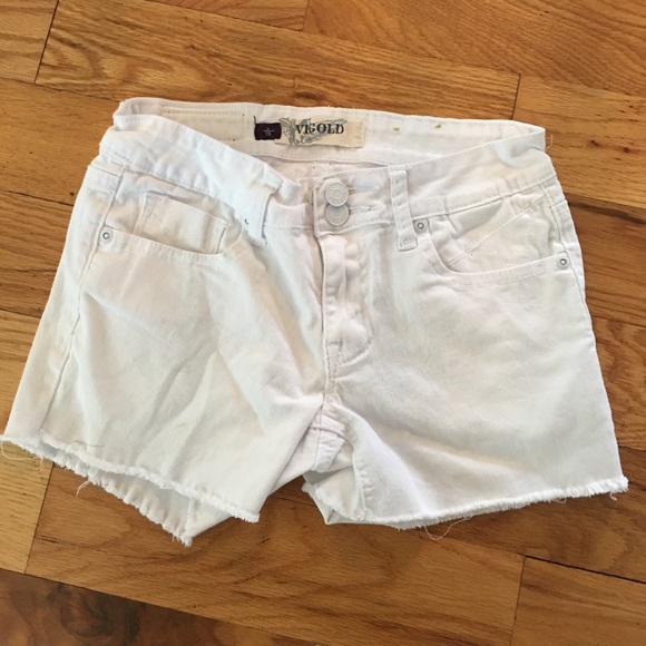 White Denim Vigold Cutoff Shorts - Picture 2 of 4