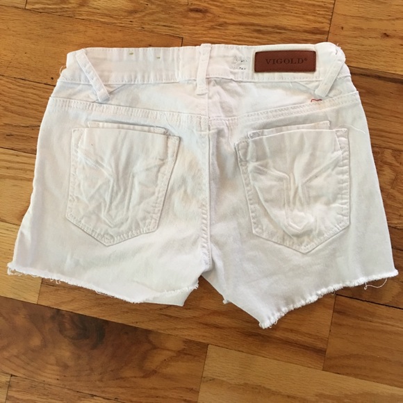 White Denim Vigold Cutoff Shorts - Picture 3 of 4