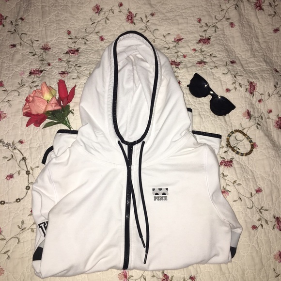 🎀VS PINK WHITE ZIP UP JACKET🎀 - Picture 1 of 8