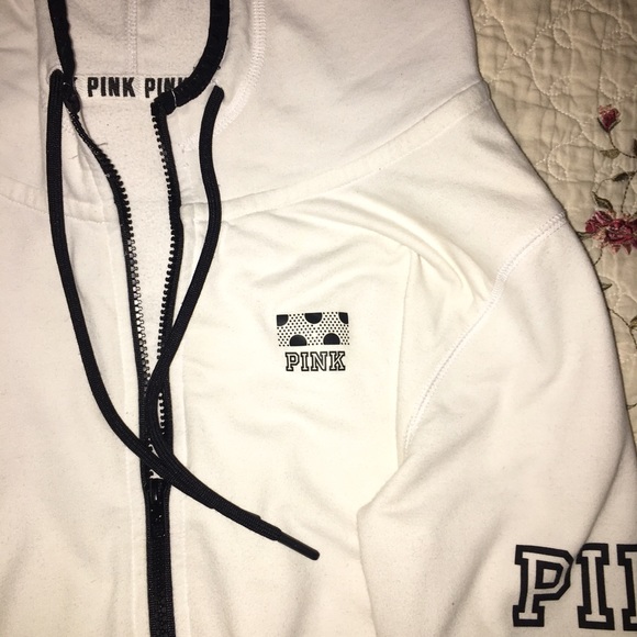 🎀VS PINK WHITE ZIP UP JACKET🎀 - Picture 4 of 8