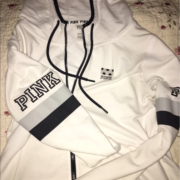 🎀VS PINK WHITE ZIP UP JACKET🎀 - Picture 5 of 8