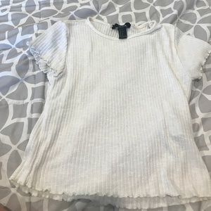 White Ribbed Tee Shirt