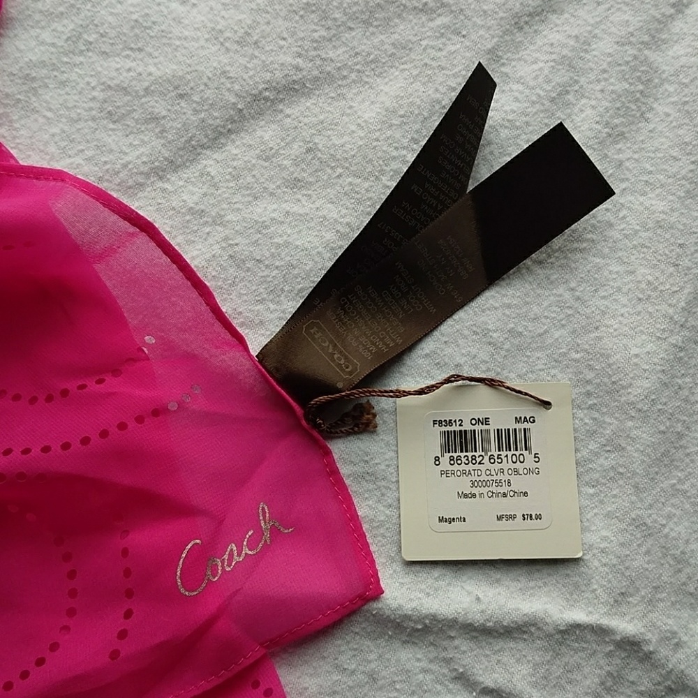 NWT Hot Pink Coach Scarf - Picture 2 of 4