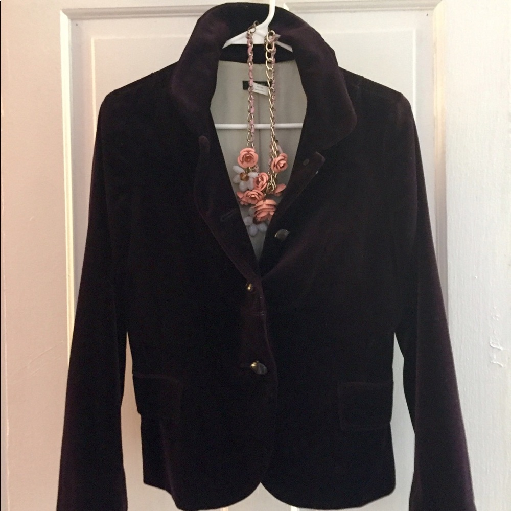 Dark Purple J. Crew velvet Jacket/Blazer size 8