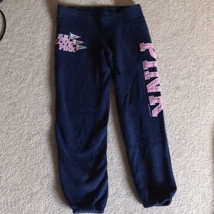 PINK VICTORIA SECRET navy blue and pink joggers XS