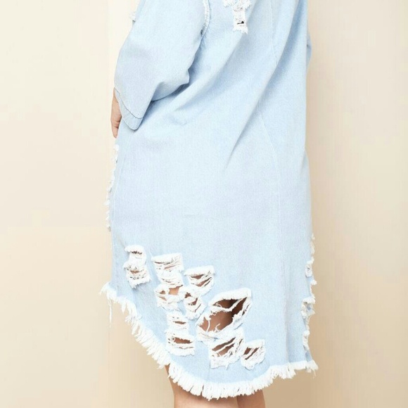 📣HP 8/5/17📣 DESTROYED  hi/lo DENIM  dress plus - Picture 5 of 8