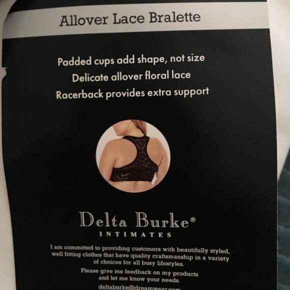 NWT Delta Burke BLACK bralette!! - Picture 3 of 6