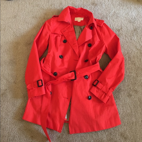 Michael Kors Jackets & Blazers - Michael Kors Red Trench Coat