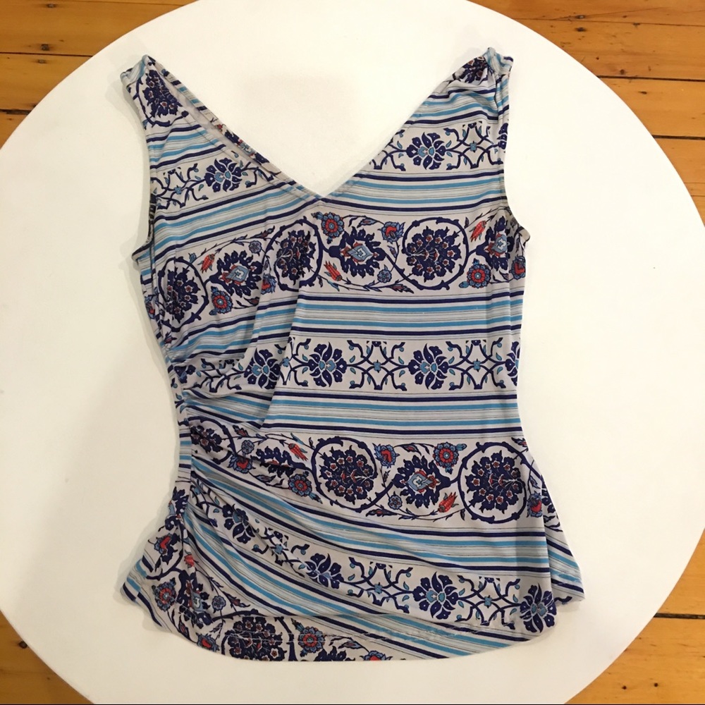 DvF silk tank with asymmetric ruched side