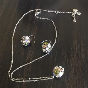 Fossil Sparkly Ball Necklace/Earrings