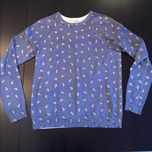Blue/grey paisley patterned Loft sweater