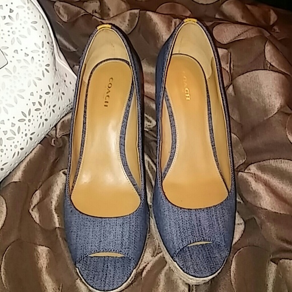 Coach Denim Wedges - Picture 3 of 4
