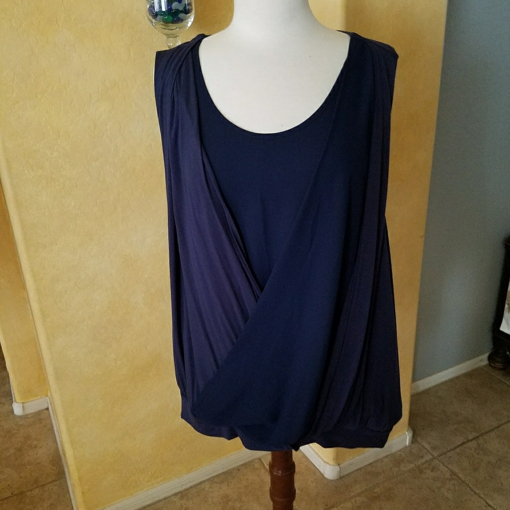 Beautiful navy sleeveless blouse